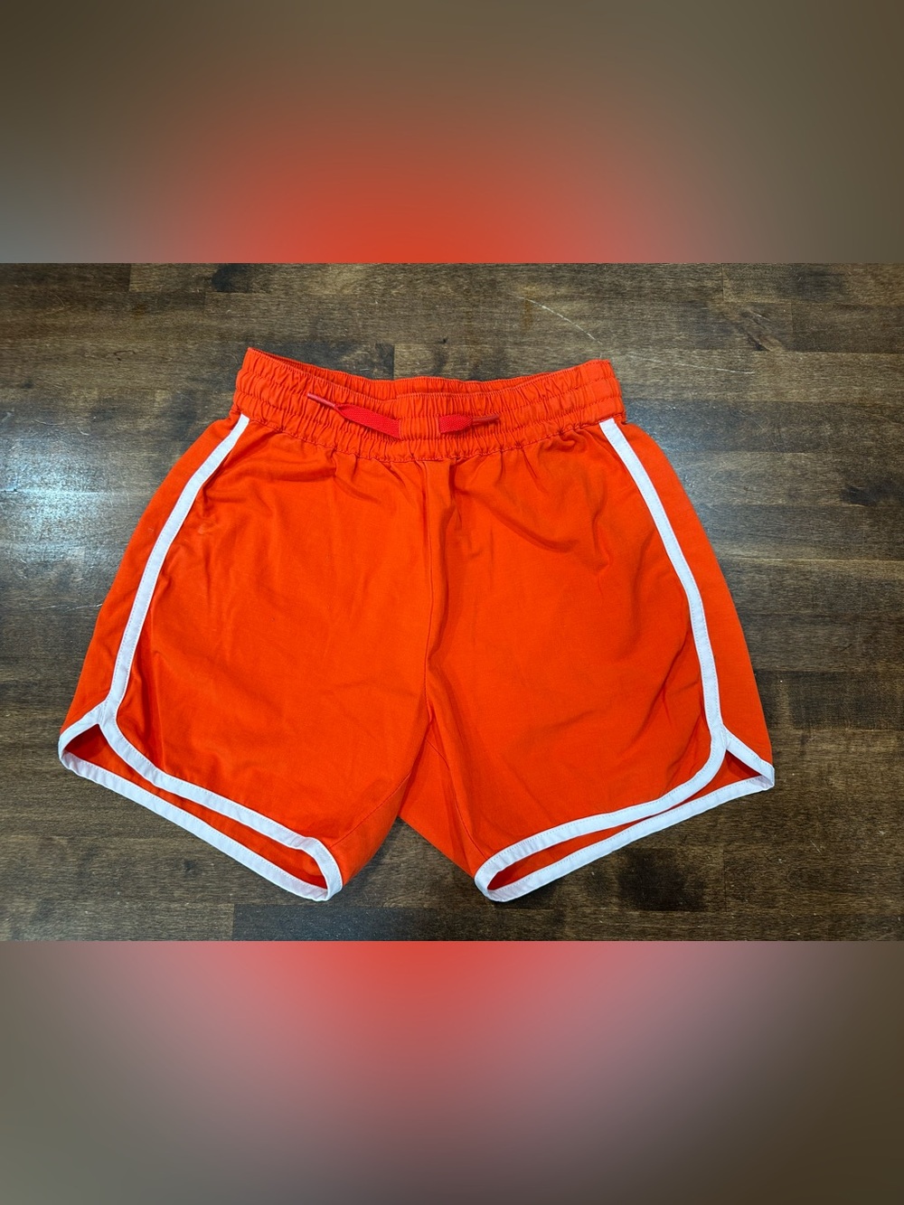 Hanna Andersson Sz 8 Swim Board Shorts Bright Coral Orange 130